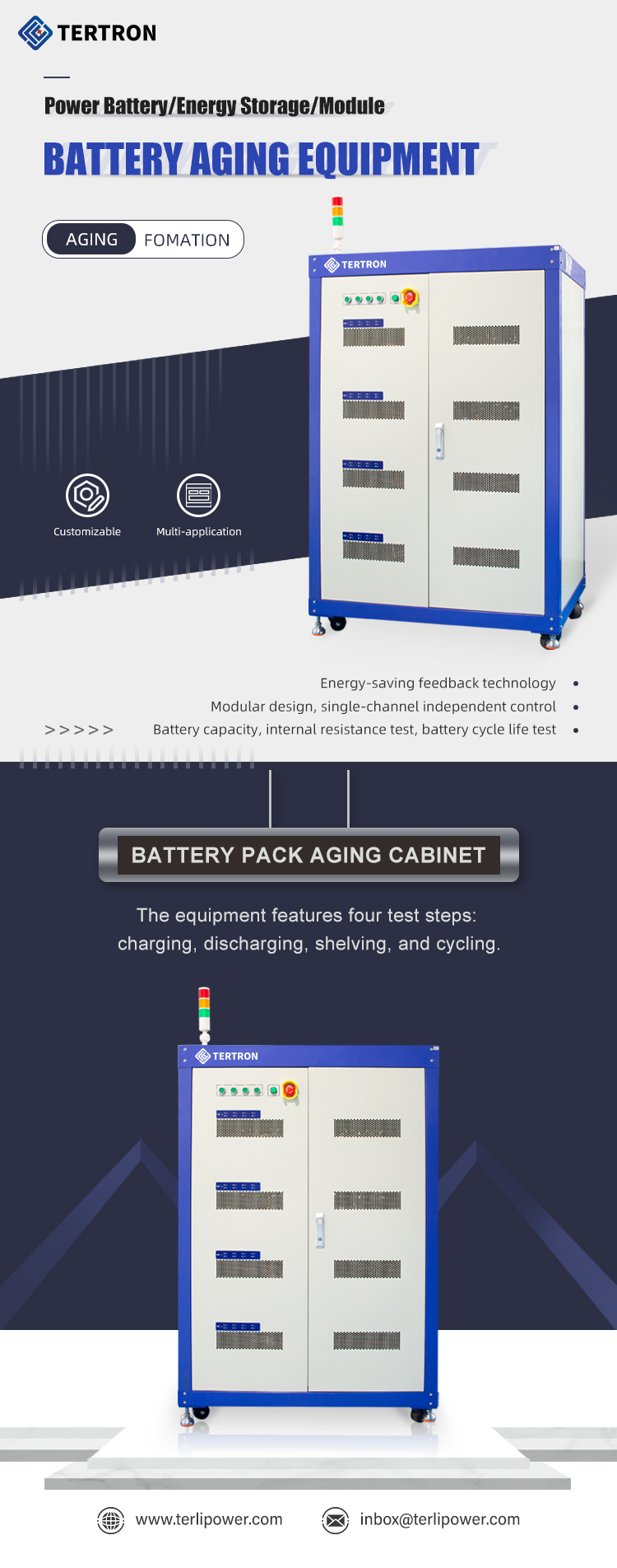 detail peralatan penuaan paket baterai